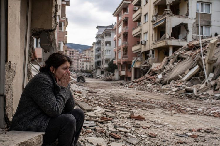 Rüyada deprem görmek ne anlama gelir temasını anlatan yatak odasında düşünen kişi